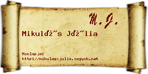 Mikulás Júlia névjegykártya
